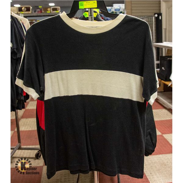 1980S BLACK & WHITE MENS T SHIRT LARGE