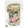 Image 1 : ANTIQUE JAR FULL OF BUTTONS