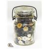 Image 1 : ANTIQUE JAR FULL OF BUTTONS