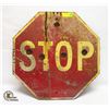 Image 1 : ANTIQUE METAL STOP SIGN W BULLET HOLES