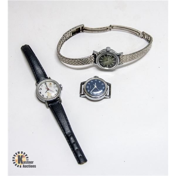 LOT 3 VINTAGE MECHANICAL WATCHES FOR REPAIR