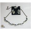 Image 1 : SILVER TONE NECKLACE & EARRING SET