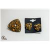Image 1 : VINTAGE GOLD TONE FILIGREE BROOCH & EARRINGS
