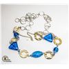Image 1 : ORNATE BLUE AND SILVER TONE NECKLACE