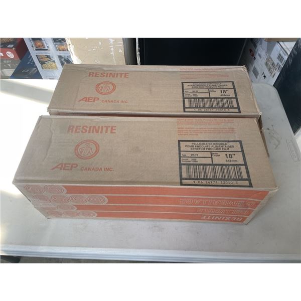 2 NEW ROLLS OF RESINITE FOOD WRAP, 18" X 3900FT EACH ROLL