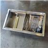 Image 2 : STAINLESS DOUBLE SINK W/ MIDDLE WASH BIN AND ACCESSORIES
