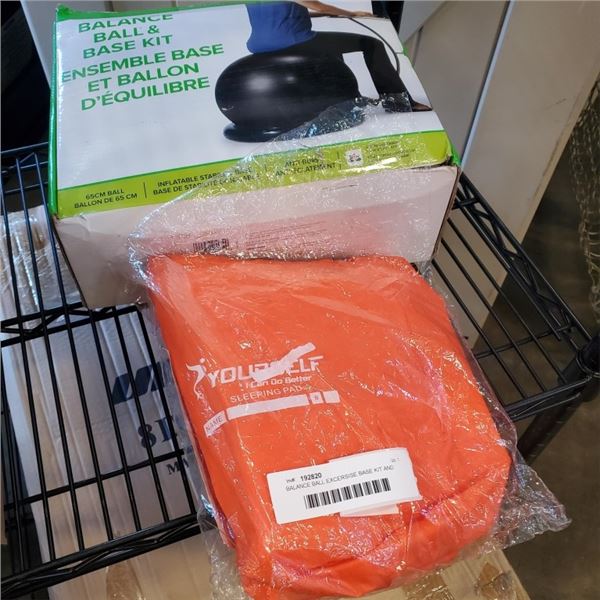 BALANCE BALL EXCERSISE BASE KIT AND SLEEPING PAD