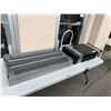 Image 1 : BLACK PLASTIC 4 TIER STORAGE SHELF, 28 X 15 INCH AND GREY 2 TIER SHELF UNIT