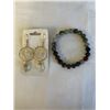 Image 2 : 5 ASSORTED SEMI PRECIOUS STONES WITH MOKITE MIX TUMBLED STONES, CRYSTAL EARRINGS AND BLOODSTONE BRAC