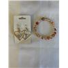 Image 2 : 5 ASSORTED SEMI PRECIOUS STONES WITH MOKITE MIX TUMBLED STONES, CRYSTAL EARRINGS AND CARNELIAN BRACE