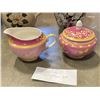 Image 2 : 2 BOXES OF COLLECTIBLES - ANTIQUE VASE, CREAM AND SUAGR SET, CABINET PLATES, ETC