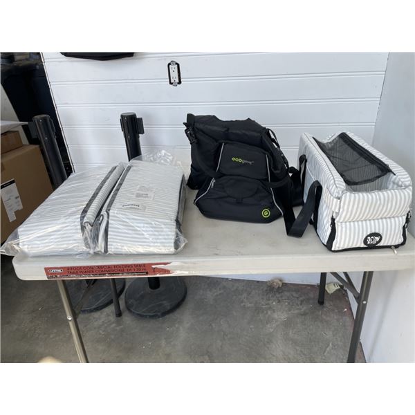 THREE PET CARRIERS AND BACKPACK