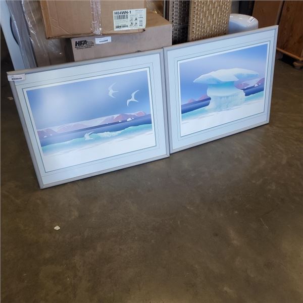 2 FRAMED PRINTS "OPEN WATER" BY SCOTT LINDHAGER