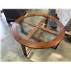 Image 2 : MODERN ROUND GLASS TOP COFFEE TABLE, 40 INCH DIAMETER