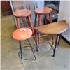 Image 1 : D TABLE AND THREE BAR STOOLS
