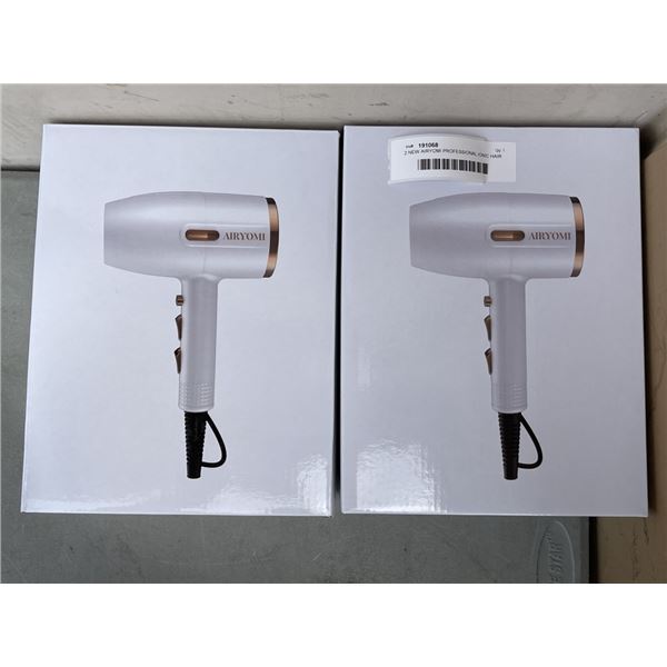2 NEW AIRYOMI PROFESSIONAL IONIC HAIR DRYER