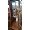 Image 2 : OAK ILLUMINATED CABINET W/ GLASS SHELVES, APPROX 6FT