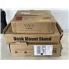 Image 1 : VIVO DESK MOUNT STAND, ADJUSTABLE FOOTREST AND DESK PANEL
