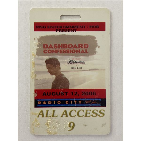 Dashboard Confessional 2006 All Access Pass