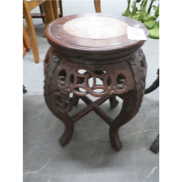Chinese 1900 Ornately Carved 19" Pedestal