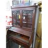 Image 1 : 1920 Mahogany Secretarial Rolltop Desk w/Glass Upper