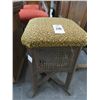 Image 1 : Vintage Padded Mahogany Short Stool