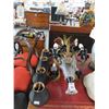 Image 2 : Art Glass Floral Floor Light Chandelier w/Painted and Cast Lamps