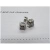 Image 2 : 14K WG Diamond Earrings w/18 Round Cut Diamonds Prong & Channel