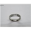 Image 2 : 14K WG Diamond Band w/9 Square Cut Diamonds and 10 Baguette Cut