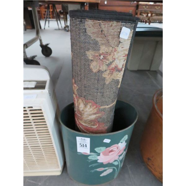 Floral Waste Can, Hall Runner, Box Fan