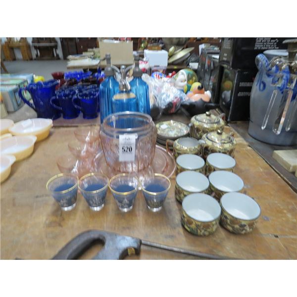 Vintage Decanters, Depression Glass, Oriental China