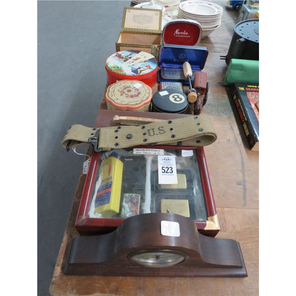 Cast Wagon, Norelco Shaver, Vintage Clock, Tins, Zippo Lighters and More