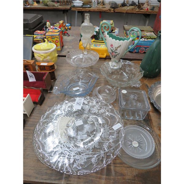 Floral Urn, Asst. Pressed/Etched/Crystal Glassware