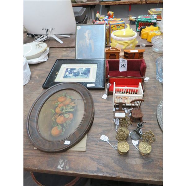 Miniature Furniture, Angel Cookie Jar, Wall Art, Divider, Bin Cabinet, Hat Box