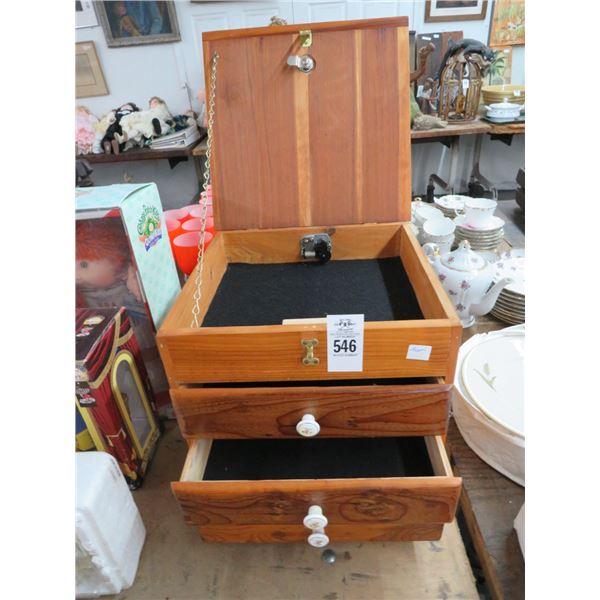 Wooden Lined Drawer Storage Cabinet