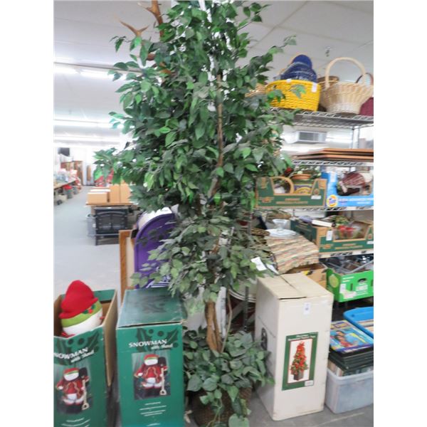 Potted Silk Ficus Tree