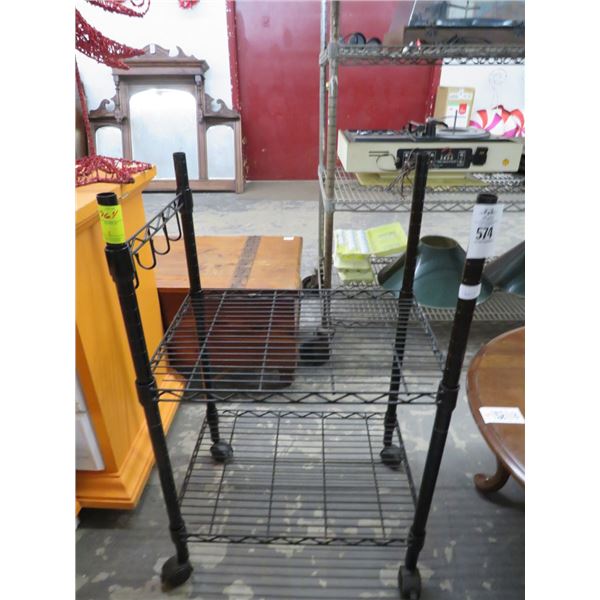 Black Wire 2 Shelf Cart