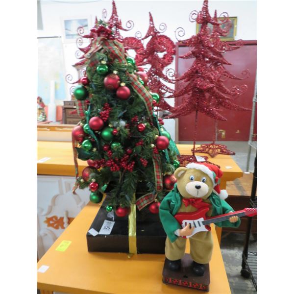 Christmas Tree and Guitar Bear