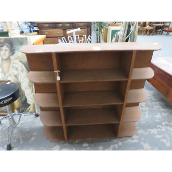Stained Wood 5 Shelf Hall Rack