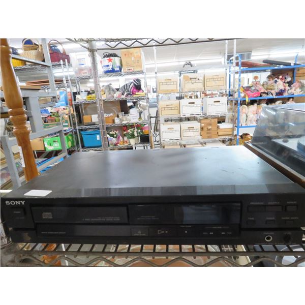 Sony Disc Player Turntable, Security Cameras - On Shelf