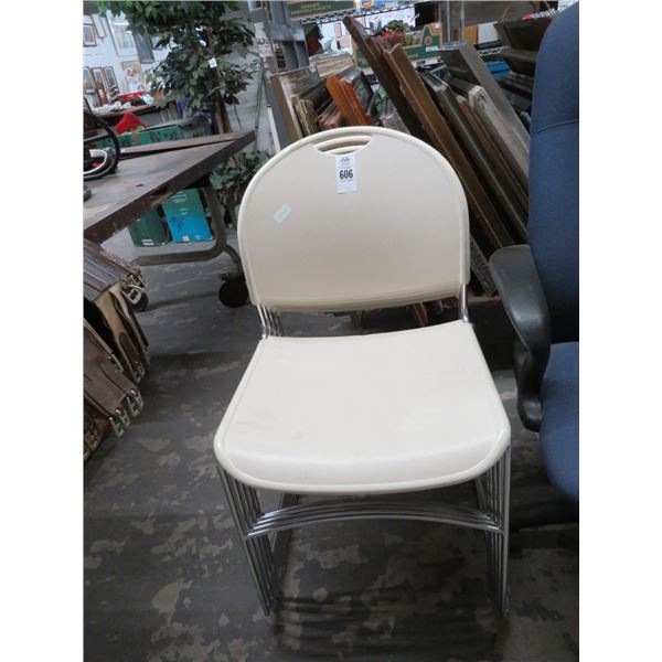 Chrome/White Sleigh Chairs -5