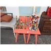 Image 1 : Pink Chairs w/Side Tables - 2 Each