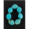 Image 1 : Vintage Turquoise Colour Nugget Stretch Bracelet with Silvertone Spacer Beads