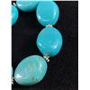 Image 2 : Vintage Turquoise Colour Nugget Stretch Bracelet with Silvertone Spacer Beads