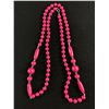 Image 2 : Vintage Retro Hot Pink Acrylic Bead Necklace 34" L
