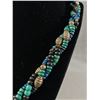 Image 2 : Nice Vintage Homemade Multi Strand Necklace with Green, Blue and Silvertone Beads