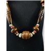 Image 2 : A Stylish Vintage Wood Bead Necklace 24" L