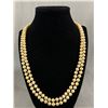 Image 1 : Art Deco 20" L Double Strand Pearl Necklace with Sterling Silver Art Deco Clasp