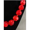 Image 2 : Vintage 19" L Chunky Cherry Red Art Deco Style Choker Necklace