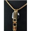 Image 2 : Black Onyx Double Pendant Gold Toned Necklace 34" L